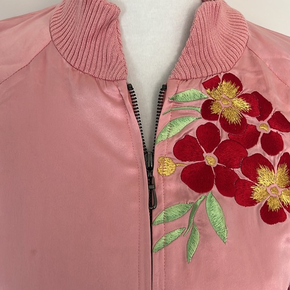 Japanese Style Floral Silk Jacket - Picture 2 of 4